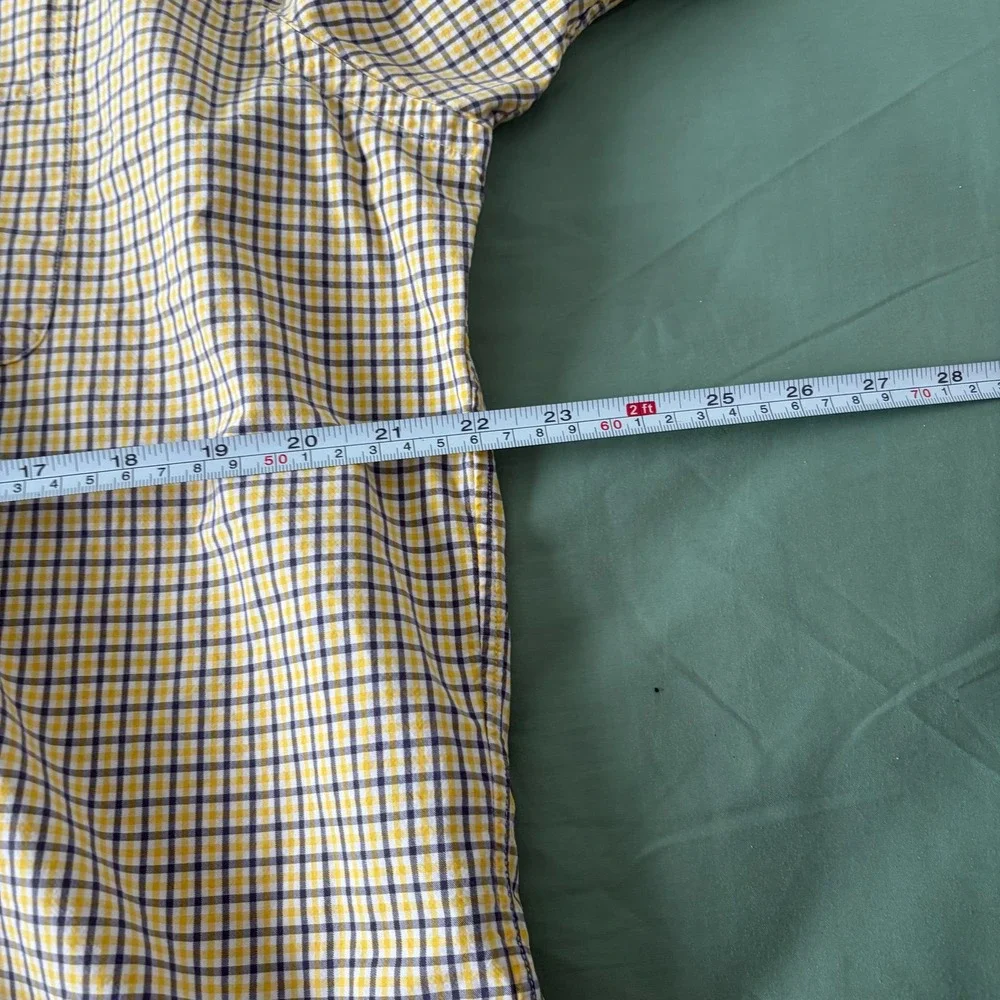 Ralph Lauren Blake Mens XL Yellow Blue Plaid Short Sleeve Button Down Shirt